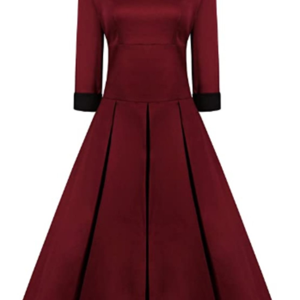 REORIA Women's 50s Style 3/4 Sleeve Rockabilly Pin